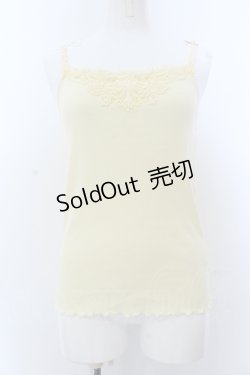 画像1: axes femme / レース配色テレコキャミソール M イエロー O-25-05-18-033-AX-TO-IG-OS