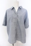 axes femme / ポケット付オーバーシャツ M ブルー系 O-25-05-18-035-AX-BL-IG-OS