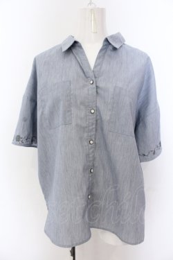 画像1: axes femme / ポケット付オーバーシャツ M ブルー系 O-25-05-18-035-AX-BL-IG-OS