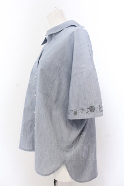 画像2: axes femme / ポケット付オーバーシャツ M ブルー系 O-25-05-18-035-AX-BL-IG-OS