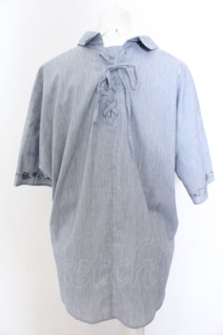 画像3: axes femme / ポケット付オーバーシャツ M ブルー系 O-25-05-18-035-AX-BL-IG-OS