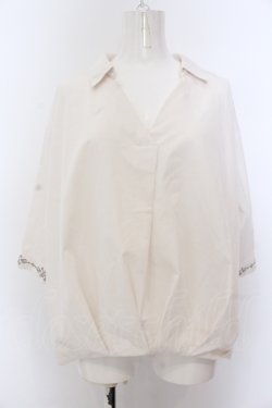 画像1: axes femme / バック刺繍開襟ブラウス M アイボリー O-25-05-18-036-AX-BL-IG-OS