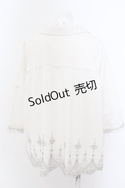画像3: axes femme / バック刺繍開襟ブラウス M アイボリー O-25-05-18-036-AX-BL-IG-OS