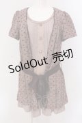 axes femme / フロッキードットレイヤード風ワンピース M ワイン O-25-05-19-001-AX-OP-OW-OS