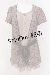 axes femme / フロッキードットレイヤード風ワンピース M ワイン O-25-05-19-001-AX-OP-OW-OS