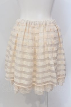 画像2: axes femme / オーガンジーボーダースカート M キナリ O-25-05-19-039-AX-SK-OW-ZI