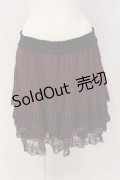 axes femme / 裾薔薇レースプリーツスカート M ワイン×ブラウン O-25-05-19-044-AX-SK-OW-OS