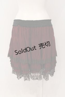 画像2: axes femme / 裾薔薇レースプリーツスカート M ワイン×ブラウン O-25-05-19-044-AX-SK-OW-OS