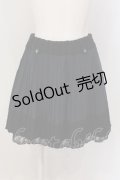 axes femme / 裾レースプリーツスカート M ネイビー O-25-05-19-048-AX-SK-OW-OS