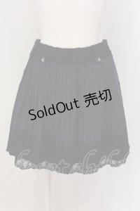 axes femme / 裾レースプリーツスカート M ネイビー O-25-05-19-048-AX-SK-OW-OS