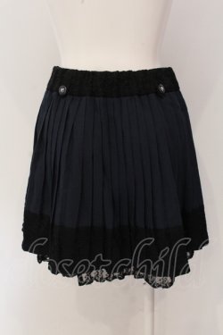 画像2: axes femme / 裾レースプリーツスカート M ネイビー O-25-05-19-048-AX-SK-OW-OS