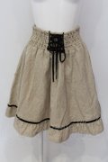 axes femme / ラメダマスク柄スカート M ベージュ O-25-05-19-049-AX-SK-OW-ZI