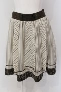 axes femme / レジメンタルストライプスカート M ベージュ×ブラウン O-25-05-19-055-AX-SK-OW-ZI