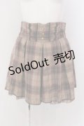 axes femme / 裾レースチェックキュロット M ブラウン O-25-05-19-058-AX-SK-OW-OS