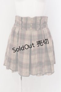 axes femme / 裾レースチェックキュロット M ブラウン O-25-05-19-058-AX-SK-OW-OS