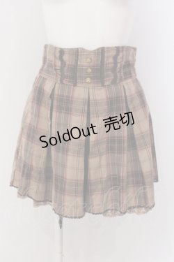 画像1: axes femme / 裾レースチェックキュロット M ブラウン O-25-05-19-058-AX-SK-OW-OS