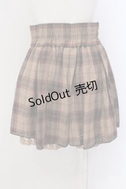 画像2: axes femme / 裾レースチェックキュロット M ブラウン O-25-05-19-058-AX-SK-OW-OS