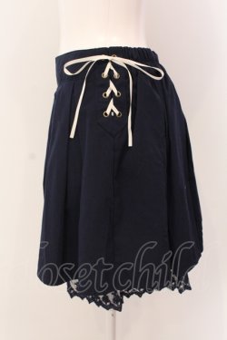 画像2: axes femme / サイドレースアップキュロット M ネイビー O-25-05-19-059-AX-SK-OW-OS