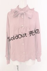 axes femme kawaii / ピンタック袖デザインブラウス M ピンク O-25-05-19-061-AX-BL-IG-OS