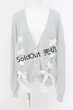 画像1: axes femme kawaii / レースアップニットカーデ M ミント O-25-05-19-062-AX-TO-IG-OS