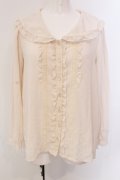 axes femme / ビッグカラーＡラインブラウス M アイボリー O-25-05-19-063-AX-BL-IG-OS