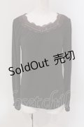 axes femme / レースベロア配色カットソー M ブラウン O-25-05-19-007-AX-TO-OW-OS