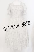 m petit by misako / NINA'S 花柄スクエアネックワンピース S アイボリー O-25-05-19-076-LO-OP-IG-OS