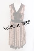 axes femme / レースプリントボウタイワンピース M ピンクージュ O-25-05-19-082-AX-OP-IG-OS