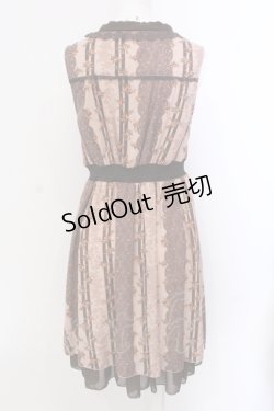 画像3: axes femme / レースプリントボウタイワンピース M ピンクージュ O-25-05-19-082-AX-OP-IG-OS