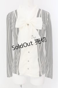 axes femme / ボウタイレイヤード風カットソー  ブラウン×アイボリー O-25-05-19-083-AX-TO-IG-OS