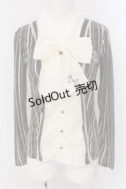 画像1: axes femme / ボウタイレイヤード風カットソー  ブラウン×アイボリー O-25-05-19-083-AX-TO-IG-OS