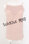 axes femme / ビジュー使いキャミソール M ピンク O-25-05-19-009-AX-TO-OW-OS