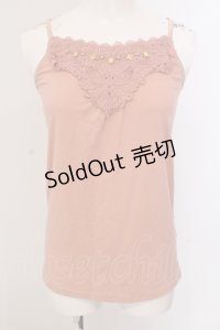 axes femme / ビジュー使いキャミソール M ピンク O-25-05-19-009-AX-TO-OW-OS