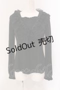 Ozz oneste / フリルレースニットソー  ブラック O-25-05-19-085-OO-TO-IG-OS