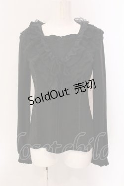 画像1: Ozz oneste / フリルレースニットソー  ブラック O-25-05-19-085-OO-TO-IG-OS