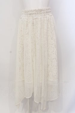 画像1: axes femme / チュール×レースイレヘムスカート M オフシロ O-25-05-19-087-AX-SK-IG-OS