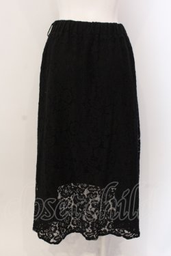 画像2: axes femme / ベルト付レーシーイレヘムスカート M クロ O-25-05-19-088-AX-SK-IG-OS