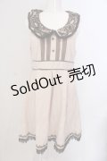 axes femme / 巻き薔薇使いノースリワンピ M ピンク O-25-05-19-002-AX-OP-OW-OS