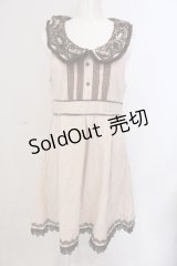 axes femme / 巻き薔薇使いノースリワンピ M ピンク O-25-05-19-002-AX-OP-OW-OS