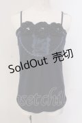 axes femme / モチーフフラワーホルターキャミソール M ネイビー O-25-05-19-012-AX-TO-OW-OS