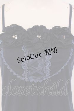 画像2: axes femme / モチーフフラワーホルターキャミソール M ネイビー O-25-05-19-012-AX-TO-OW-OS