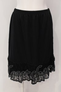 axes femme / 裾薔薇レース使いペチスカート M クロ O-25-05-19-017-AX-SK-OW-ZT153