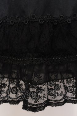 画像2: axes femme / 裾薔薇レース使いペチスカート M クロ O-25-05-19-017-AX-SK-OW-OS