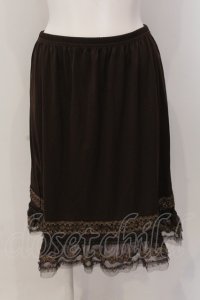 axes femme / 裾はしごレースリボンペチスカート M ブラウン O-25-05-19-020-AX-SK-OW-ZT279