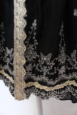 画像2: axes femme / スリット入蝶刺繍スカート M クロ O-25-05-19-025-AX-OP-OW-OS