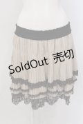 axes femme / 裾薔薇レースプリーツスカート M ベージュ×ブラウン O-25-05-19-030-AX-SK-OW-OS
