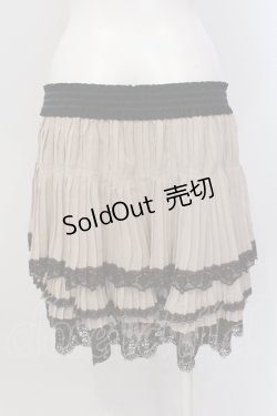 画像2: axes femme / 裾薔薇レースプリーツスカート M ベージュ×ブラウン O-25-05-19-030-AX-SK-OW-OS
