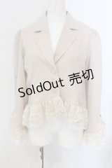 axes femme / レースフリル編上ジャケット F ベージュ O-25-05-20-034-AX-JA-OW-OS