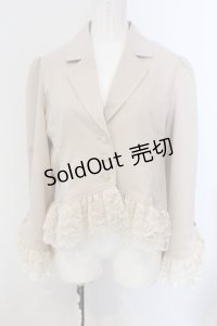 axes femme / レースフリル編上ジャケット F ベージュ O-25-05-20-034-AX-JA-OW-OS