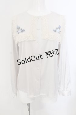 画像1: an another angelus / スクエアレース襟ブラウス F グレー O-25-05-20-038-CA-BL-OW-OS